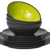 Gimex Melamin Grey-Line Geschirr-Set 12 Tlg. -Haus & Outdoor 114198 2389264