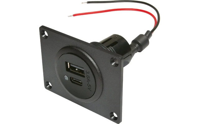Power USB-C/A Doppelsteckdose EV Mit Montageplatte 12-24V 3 Power USB-C/A Doppelsteckdose EV Mit Montageplatte 12-24V