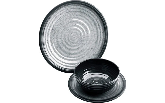 Flamefield Granite Melamin Geschirr-Set 12-tlg. Aqua 3 Flamefield Granite Melamin Geschirr-Set 12-tlg. Aqua