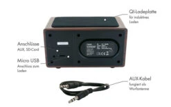 Schwaiger UKW Radiowecker Inkl. Bluetooth Und QI Ladestation -Haus & Outdoor 308019 2663011