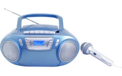 Soundmaster SCD5800BL FM/AM Radio Mit Mikrofon U. Kasettenaufnahme Blau