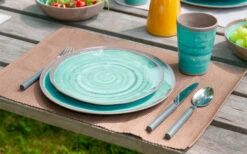 Bo-Camp Melamin Becher Set 4 Teilig Hellblau/braun