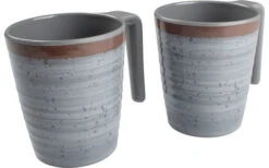 Bo-Camp Melamin Henkelbecher 400 Ml Set 4 Stück Grau / Braun -Haus & Outdoor 385531 2833807