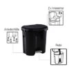 Rotho Abfalleimer Duo 2 X 10 Liter Schwarz -Haus & Outdoor 442056 3316886