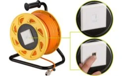 Goobay CAT 7A Netzwerk Kabeltrommel 50m -Haus & Outdoor 443837 3159458