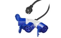 PAT Adapterkabel 150 Cm 3 X 2,5 Mm² Von Schuko Stecker Nach 3 X CEE -Haus & Outdoor 445118 3407633