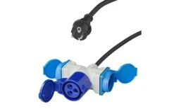 PAT Adapterkabel 150 Cm 3 X 2,5 Mm² Von Schuko Stecker Nach 1x CEE Und 2x Schuko Steckdose -Haus & Outdoor 445124 3407690