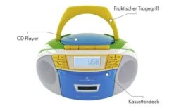 Schwaiger FM/CD/Kassette Boombox Tragbarer CD-Player, Bunt