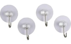 Wenko Static-Loc Nickelhaken Wandhaken Edelstahl Optik 4er Set -Haus & Outdoor 515927 3539176 2