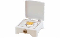 GOK Gaskocher 1-flammig 50 Mbar 2,7 KW Weiss Anschluss RST8 Edelstahl-Rost