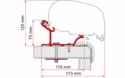 Fiamma Adapter Carthago Malibu 340 Markisenadapter Für Fiamma F80 / F65 340 -Haus & Outdoor 651504 4503075