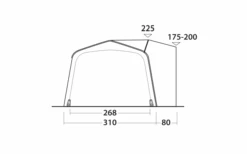 Outwell Jonesville 290 SA Flex Busvorzelt + ONS Leuchtelement-Set Bundle -Haus & Outdoor 748538 5008481